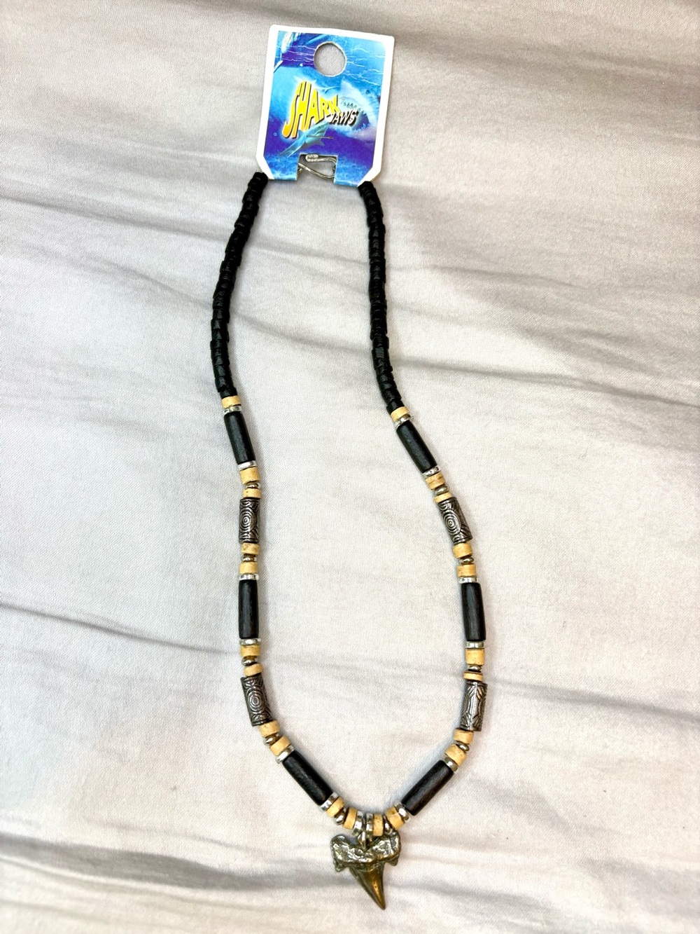 NWT Shark Jaws Beaded Necklace Shark Tooth Pendant Surfer Beach Style
